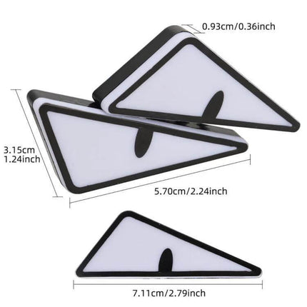 Motorcycle License Plate Lights Two Pack Triangle Blue - dual triangular blue LED plate lights with measurements for motorcycle rear illumination