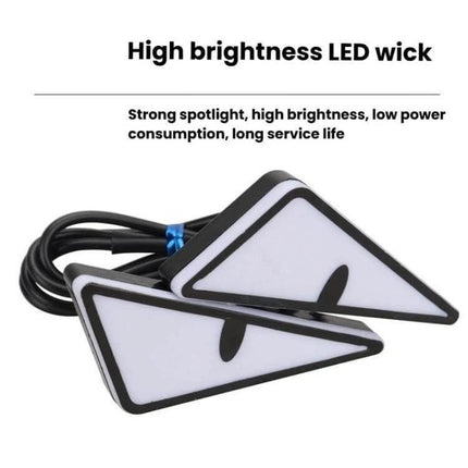 Motorcycle License Plate Lights Two Pack Triangle Blue - pair of blue triangle LED motorcycle license plate lights with high-brightness LED cores