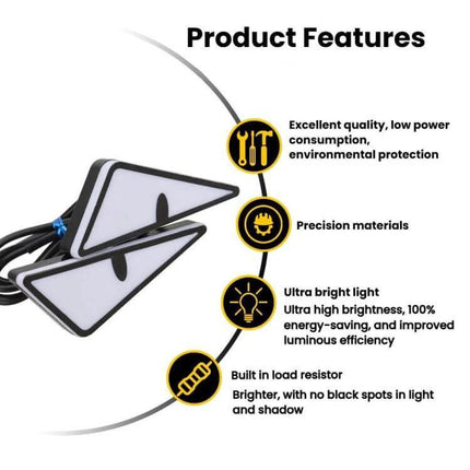 Motorcycle License Plate Lights Two Pack Triangle Blue LED motorcycle rear license plate illumination with triangle blue housing