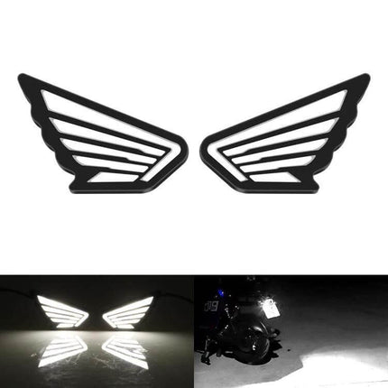 Motorcycle Winged Eagle Eye Lights For Night Riding compact 12V LED wing-shaped auxiliary lights enhancing bike visibility at night