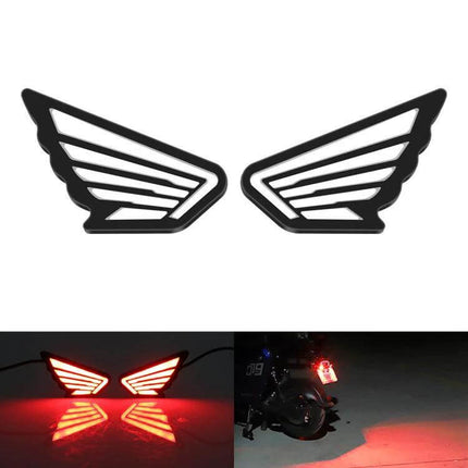 Motorcycle Winged Eagle Eye Lights For Night Riding - compact 12V LED winged auxiliary lights for improved nighttime visibility and safety