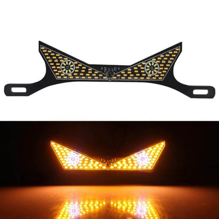 Motorcycle License Plate Light LED Screw Mount Triangle or Semicircular - compact 12V LED plate light with bright amber illumination for motorcycles and scooters