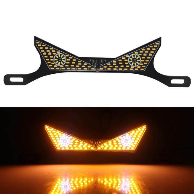 Motorcycle License Plate Light LED Screw Mount Triangle or Semicircular - compact 12V LED plate light with bright amber illumination for motorcycles and scooters