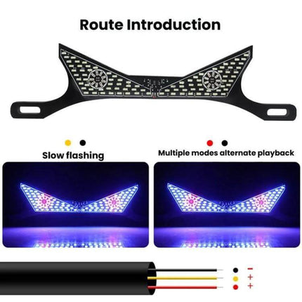 Motorcycle License Plate Light LED Screw Mount Triangle or Semicircular compact LED plate light with blue flashing modes for motorcycles and scooters