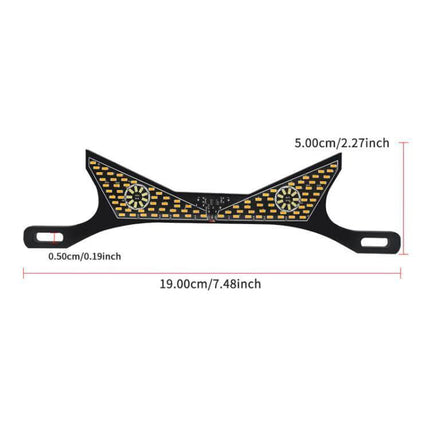 Motorcycle License Plate Light LED Screw Mount Triangle or Semicircular compact 12V LED plate light with screw mount, measurements shown