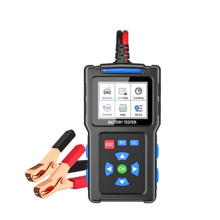 Essential Car Battery Checker for Everyday Driving Needs - handheld 12V-24V battery tester with clamps and LCD menu
