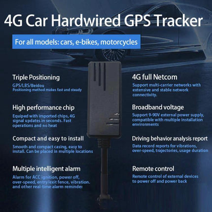 4G Automotive GPS Tracker for South American Vehicles - compact hardwired car GPS tracker for cars, trucks, motorcycles with real-time 4G positioning