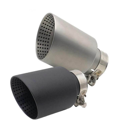 Car Inclined Stainless Steel Muffler Exhaust Pipe 76x101mm Black – 304 stainless steel, screw-fixed universal angled exhaust tip