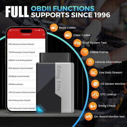 KINGBOLEN Tool for Everyday Vehicle Checks on the Road Bluetooth OBD2 scanner with smartphone app for on‑the‑go diagnostics