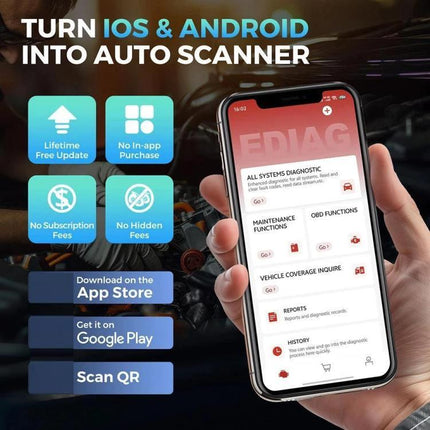 KINGBOLEN Tool for Everyday Vehicle Checks on the Road - Bluetooth OBD2 scanner paired with smartphone for on-the-go engine and sensor diagnostics