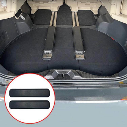 Trunk Track Protection Cover for Toyota Alphard and Vellfire 2008-2024 installed over cargo track to protect edges and keep sliding smooth