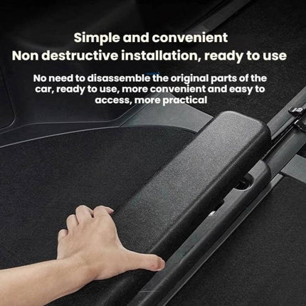 Trunk Track Protection Cover for Toyota Alphard and Vellfire 2008-2024 installed over cargo track protecting edges and debris