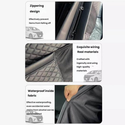 Trunk Storage Bag For Alphard And Vellfire To Organize Cargo 105x52cm - waterproof microfiber leather organizer with zippered sections and quilted stitching