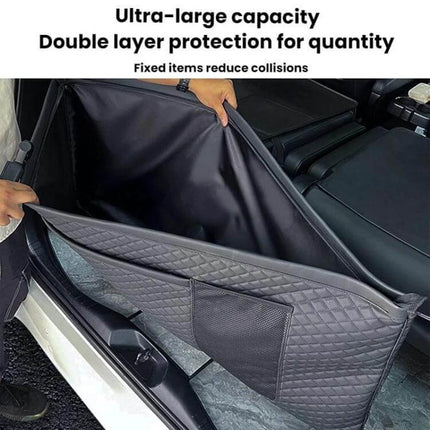Trunk Storage Bag For Alphard And Vellfire To Organize Cargo 105x52cm - quilted microfiber leather trunk organizer with waterproof lining and side pockets