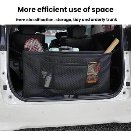 Trunk Storage Bag For Alphard And Vellfire To Organize Cargo 105x52cm - black microfiber leather trunk organizer with pockets holding sports gear and groceries
