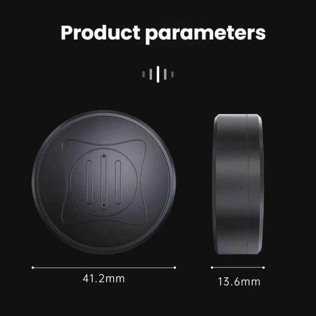 Portable Magnetic GPS Tracker for Vehicles and Safety - compact round magnetic tracker 41.2mm x 13.6mm for vehicles, pets, and valuables