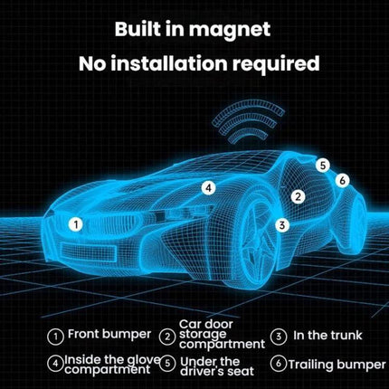 Portable Magnetic GPS Tracker for Vehicles and Safety attached discreetly to car under driver’s seat or in trunk for easy no-install tracking