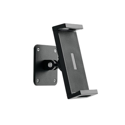 Rotating Aluminum Wall Mount for 4-12.9 Inch Phones and Tablets - black adjustable angled holder for kitchen or desk