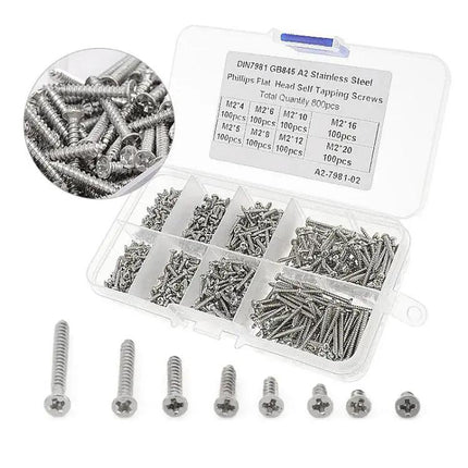 Self-Drilling Screw Kit, Round Head, 800pcs For Everyday Fastening