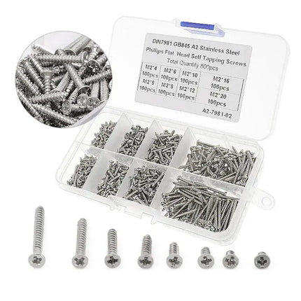 Self-Drilling Screw Kit, Round Head, 800pcs For Everyday Fastening