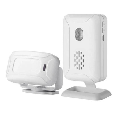 Wireless Entry Alert Doorbell for Supermarkets and Shops - white wireless sensor and receiver unit for retail entrances