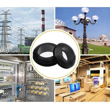 260-Piece Double-Sided O-Ring Seals for Cables in Conduits - nitrile rubber grommets protecting wires in electrical, lighting, automotive and marine installations