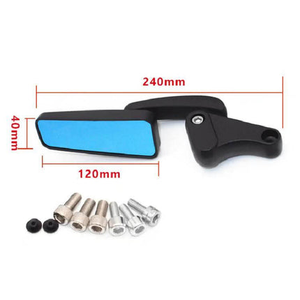 Universal Motorcycle Reverse Assist Reflective Rearview Mirror Blue compact durable metal housing blue anti-glare rearview mirror with mounting bolts