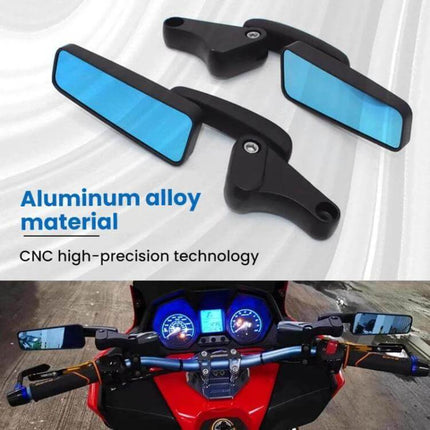 Universal Motorcycle Reverse Assist Reflective Rearview Mirror Blue compact aluminum alloy blue-glass motorcycle rearview mirror for improved rear visibility