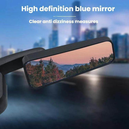 Universal Motorcycle Reverse Assist Reflective Rearview Mirror Blue showing compact reflective blue rearview mirror in metal housing for improved rear visibility