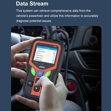 Tool for Checking Car Battery Health in Everyday Drives - handheld OBDII battery health checker plugged into car showing data stream