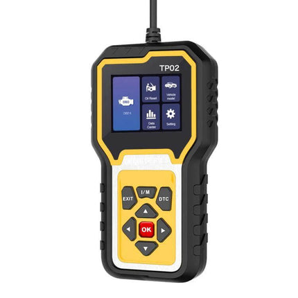 Engine Diagnostic Tester for Resetting Vehicle Faults handheld OBD2 scanner with screen and buttons for reading and clearing engine codes