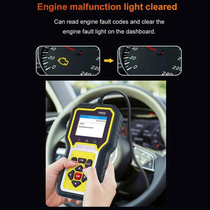 Engine Diagnostic Tester for Resetting Vehicle Faults handheld scanner clearing engine malfunction light on car dashboard