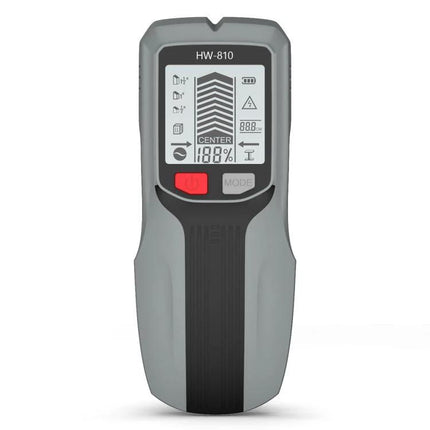 Multifunctional Wall Stud and Metal Detector for Home Use - handheld HW-810 digital stud finder showing LCD and buttons