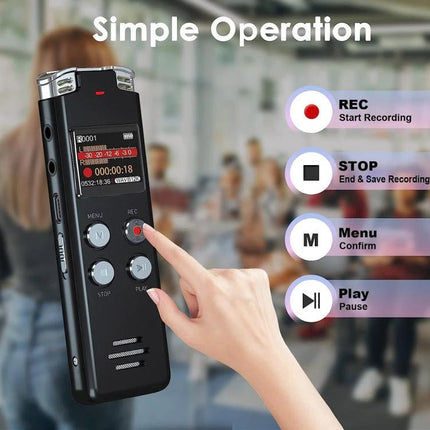 Digital Voice Recorder for Capturing Daily Meetings and Notes - handheld recorder with one-touch REC button and simple operation interface