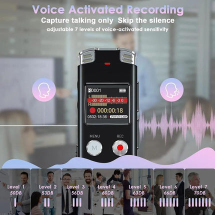 Digital Voice Recorder for Capturing Daily Meetings and Notes - compact voice-activated recorder for meetings, lectures, and note-taking