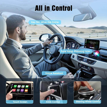 CarPlay Wireless Adapter Mini Square For In Car Use compact ABS dash-mounted wireless CarPlay adapter for automatic reconnect and hands-free control