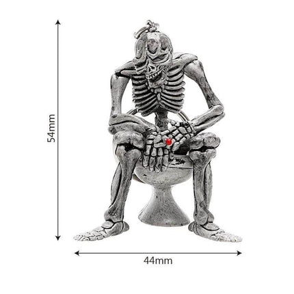 FORAUTO Skull Car Key Ring For Key Fob And Bag Decor - 54mm x 44mm rubber skull keychain with seated skeleton design for keys bags luggage