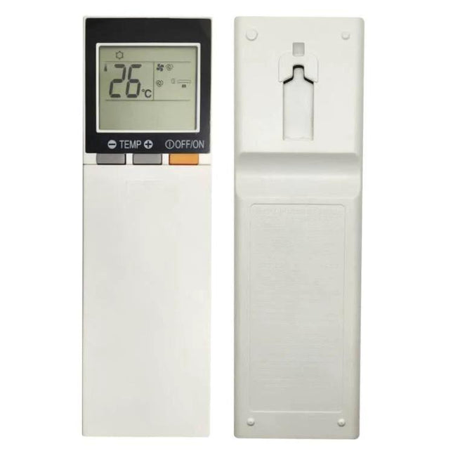 Mitsubishi Compatible Air Conditioner Remote Control for Easy Operation - replacement remote showing front and back with LCD display