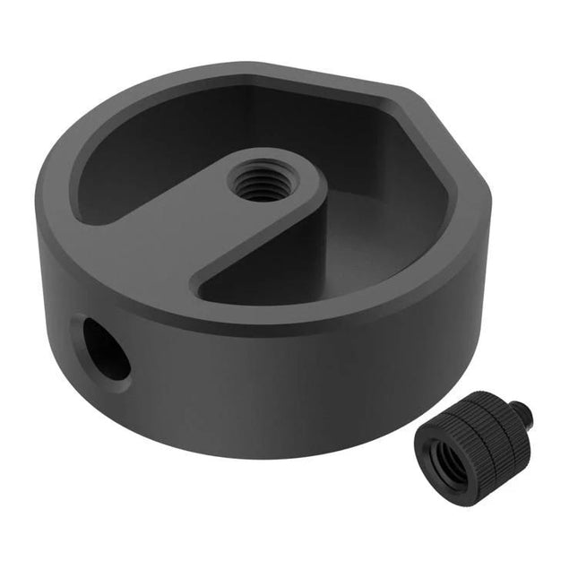 Starlink Mini Aluminum Tripod Mount Adapter for Satellite Use — compact aluminum adapter with threaded tripod mount and knurled locking screw