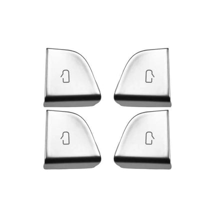 Door Button Protective Patch 4 Piece Set For Tesla - silver ABS door button surround protectors for Model 3 Highland and Model Y, scratch-resistant