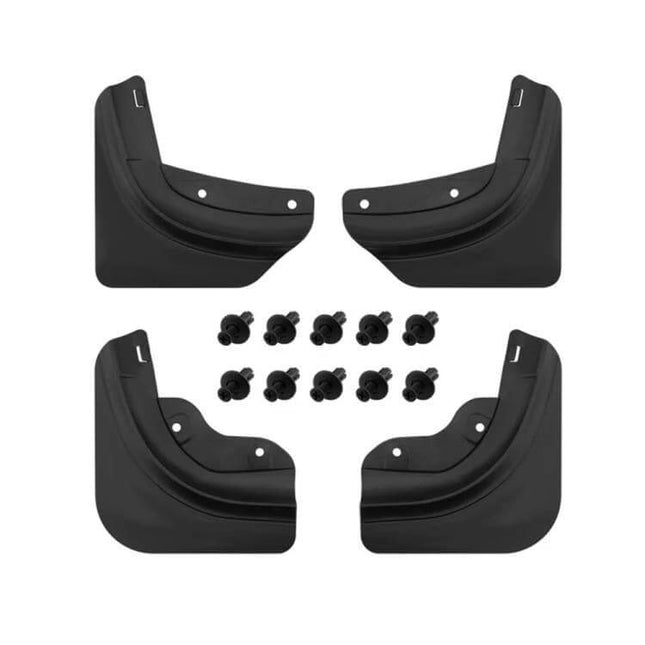 Splash Guards for Tesla Model Y Juniper, Protecting from Mud and Splashes - black mud flaps set with mounting clips