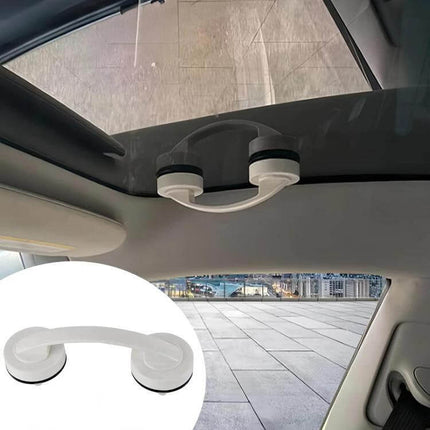 Tesla Roof Suction Cup Handle For Easy Roof Access installed on Tesla glass roof for safe rooftop access and cleaning