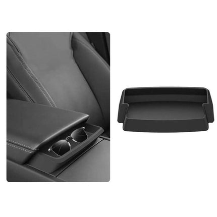Center Console Armrest Storage Box Silicone Insert For Car Use - custom-fit silicone organizer for Tesla Model 3 Highland armrest, holds phones, keys, glasses