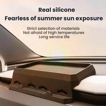 Dashboard Tissue Storage Tray For Tesla Model Three Highland silicone dashboard organizer for tissues, phone and cables, waterproof stain-resistant tray