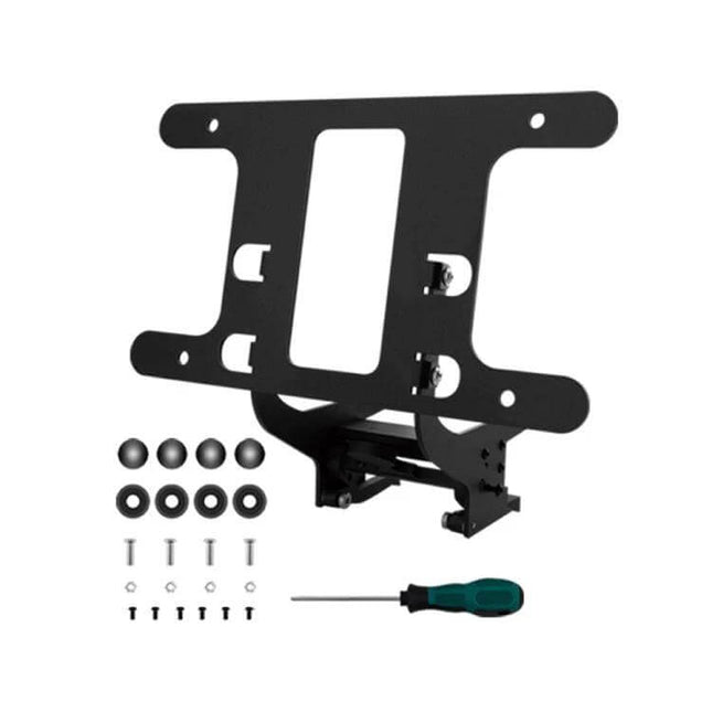 Punch-Free License Plate Frame for Tesla Model 3 Highland - black aluminum alloy mounting kit with hardware and screwdriver