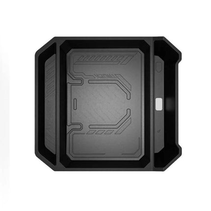 Tesla Cybertruck Center Console Storage Box Keeps Essentials Organized - black custom-fitted plastic tray organizer for keys, cables, coins
