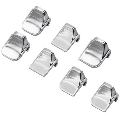 Tesla Model Y Juniper Window Lift Button Sticker Set — silver ABS molded protective stickers for 8 window lift controls