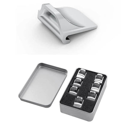 Tesla Model Y Juniper Window Lift Button Sticker Set silver ABS 1:1 molded buttons in foam tin protective kit