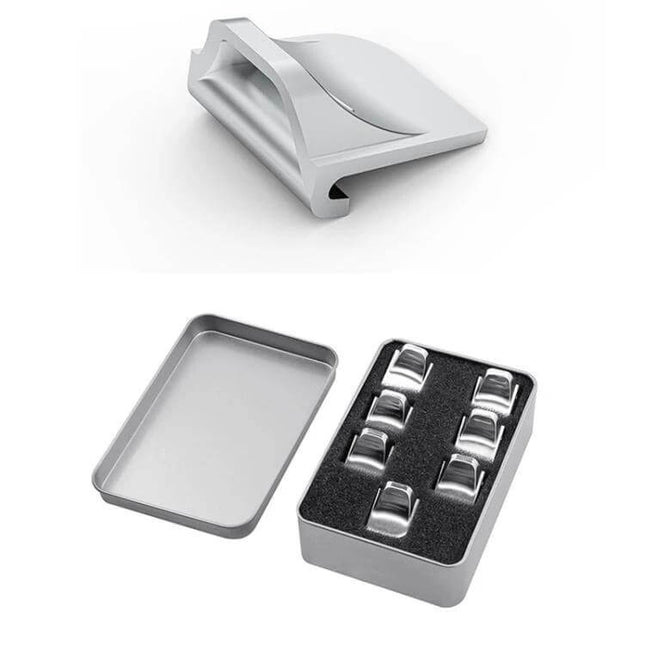 Tesla Model Y Juniper Window Lift Button Sticker Set silver ABS 1:1 molded buttons in foam tin protective kit