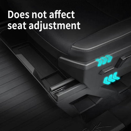 Tesla Cybertruck Front Seat Storage Box With Sliding Drawer For Daily Use - under-seat sliding drawer that does not affect seat adjustment, custom-fit ABS storage